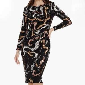 Dress The Population‎ Emmalyn Sequin Cocktail Dress XS